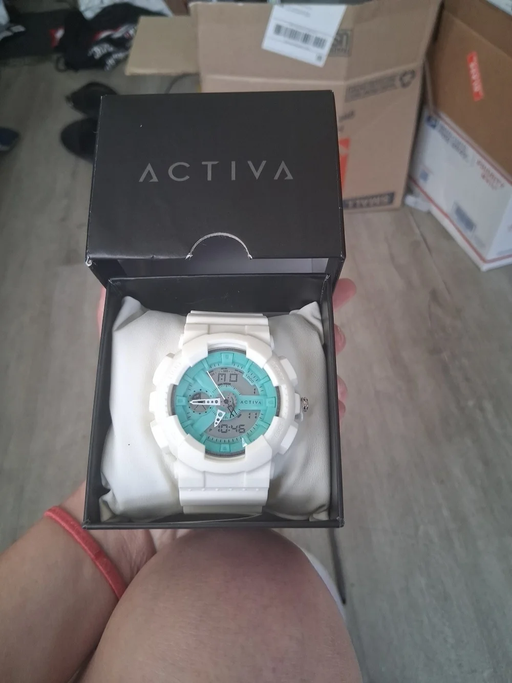 Activa x Invicta Pixel 50mm Watch ACW498-010 White/Turquoise Dial + Heavy Yellow
